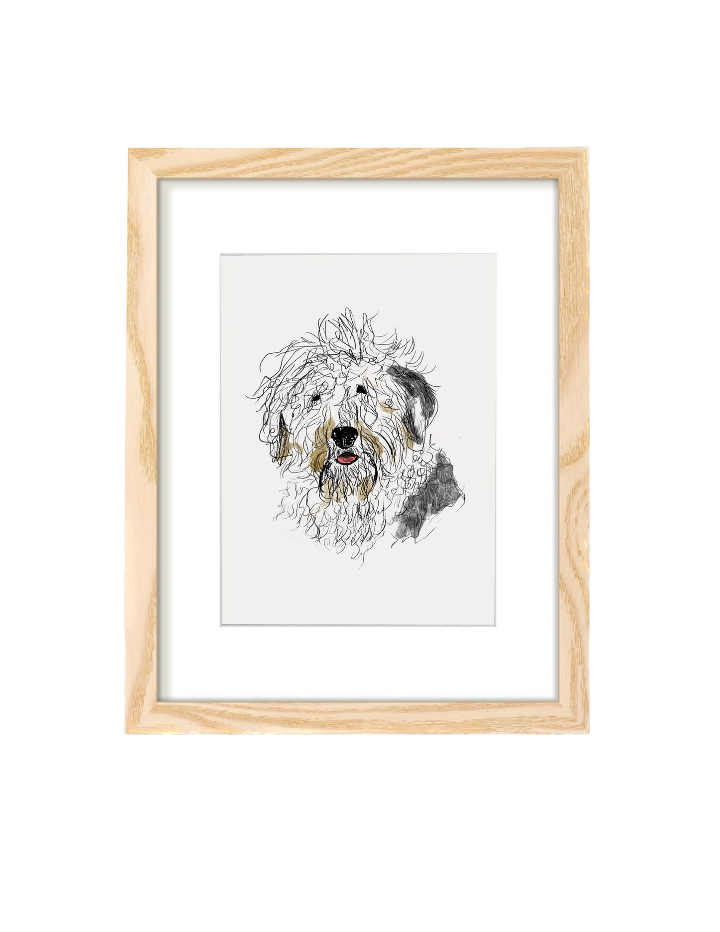 Dog Illustration wall art Print | Old English Sheepdog | Home decor