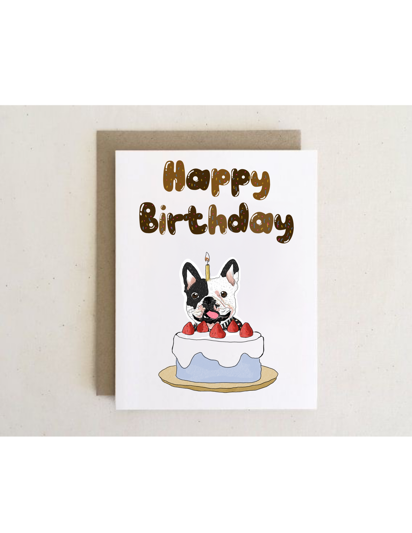 Dog Birthday Cake Cards + envelopes | 6 Cards mix per Pack | Illustration Folding Cards