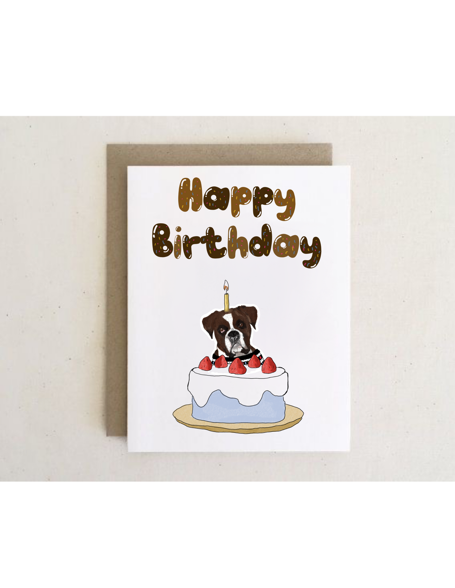 Dog Birthday Cake Cards + envelopes | 6 Cards mix per Pack | Illustration Folding Cards