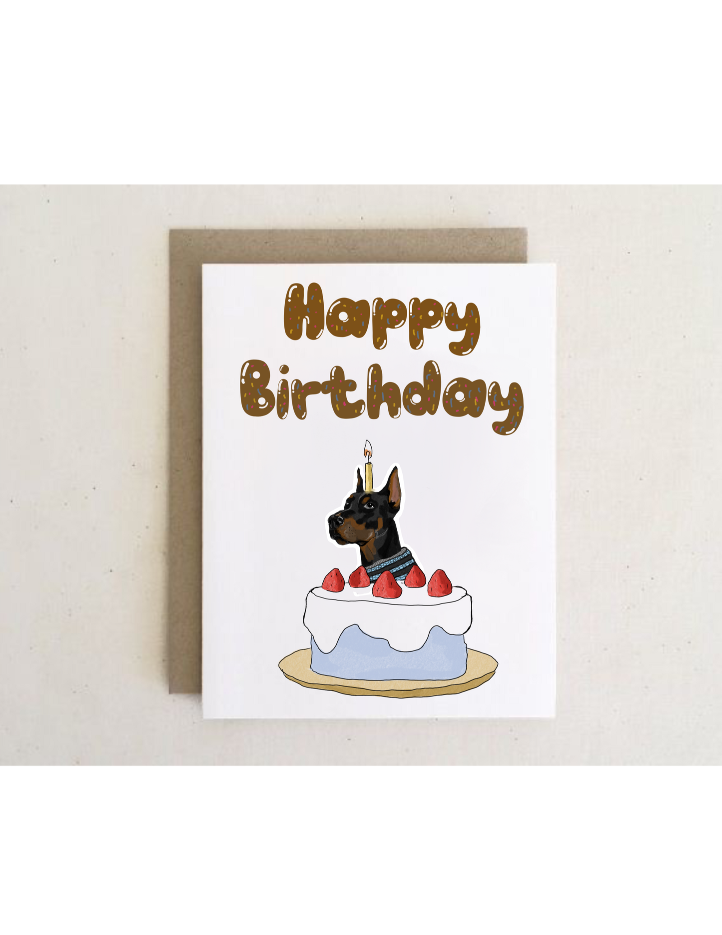 Dog Birthday Cake Cards + envelopes | 6 Cards mix per Pack | Illustration Folding Cards