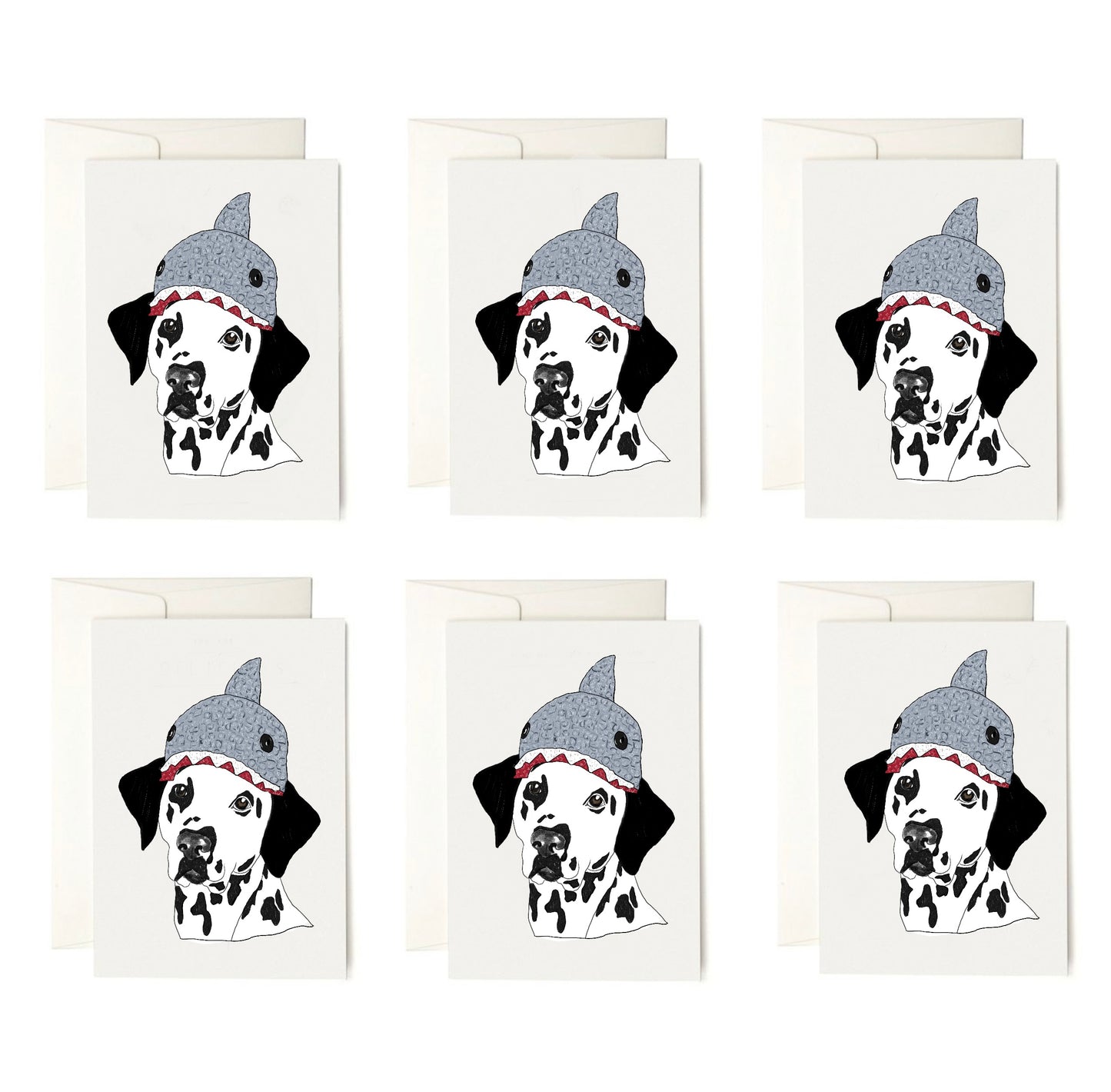 Dalmatian Sweater Card + envelopes|6 Cards per Pack| Dog Card| Dog Illustration Folding Cards