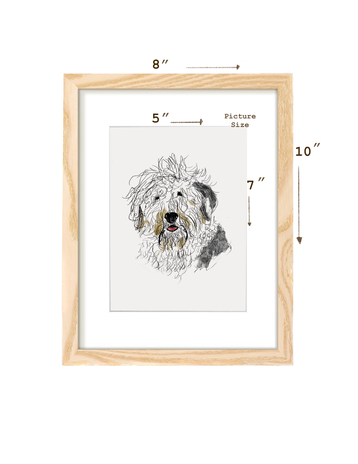 Dog Illustration wall art Print | Old English Sheepdog | Home decor