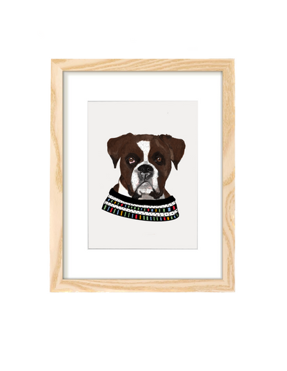 Dog Illustration wall art Print | boxer dog with sweater | Home decor