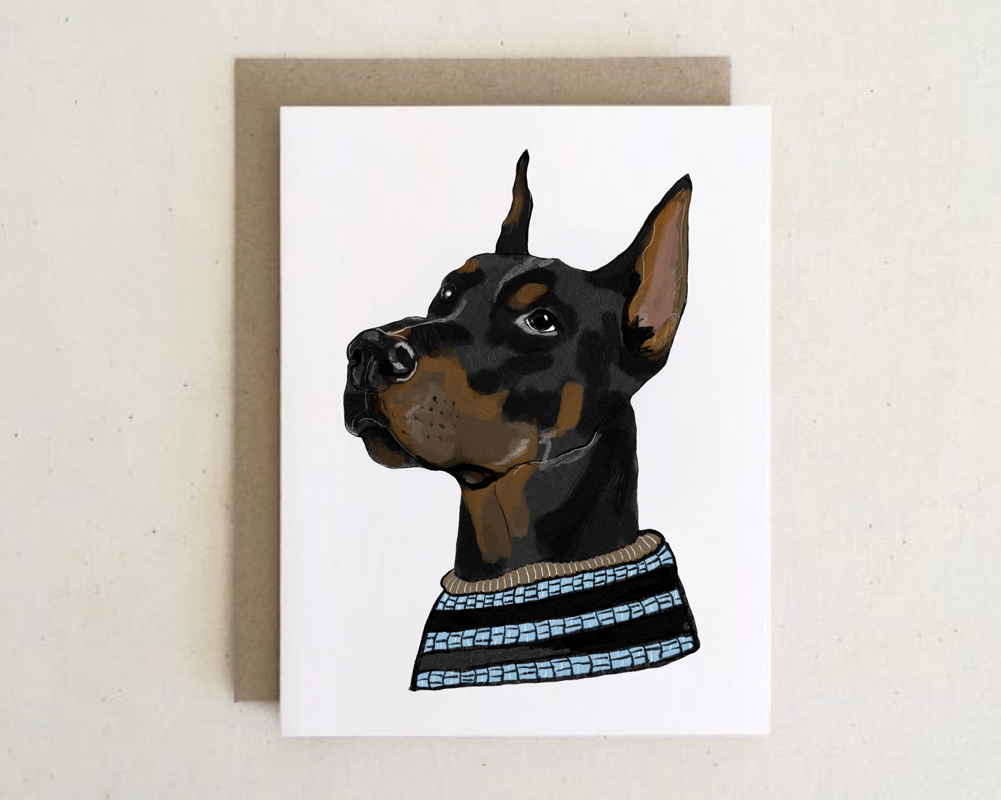 Dog sweater Cards + envelopes  | 6 Cards mix per Pack | Dog Illustration Folding Cards