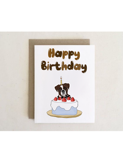 Dog Birthday Cake Cards + envelopes  | 6 Cards mix per Pack | Illustration Folding Cards