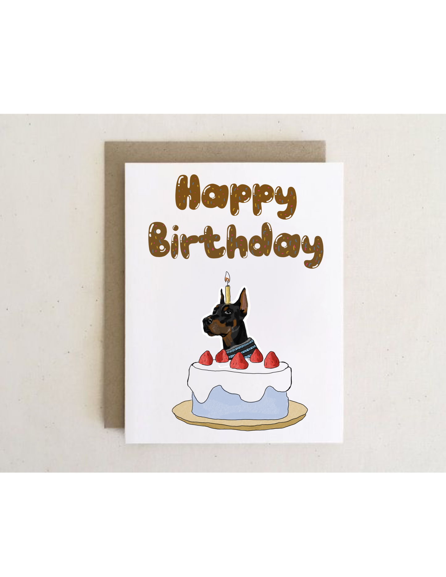 Dog Birthday Cake Cards + envelopes  | 6 Cards mix per Pack | Illustration Folding Cards