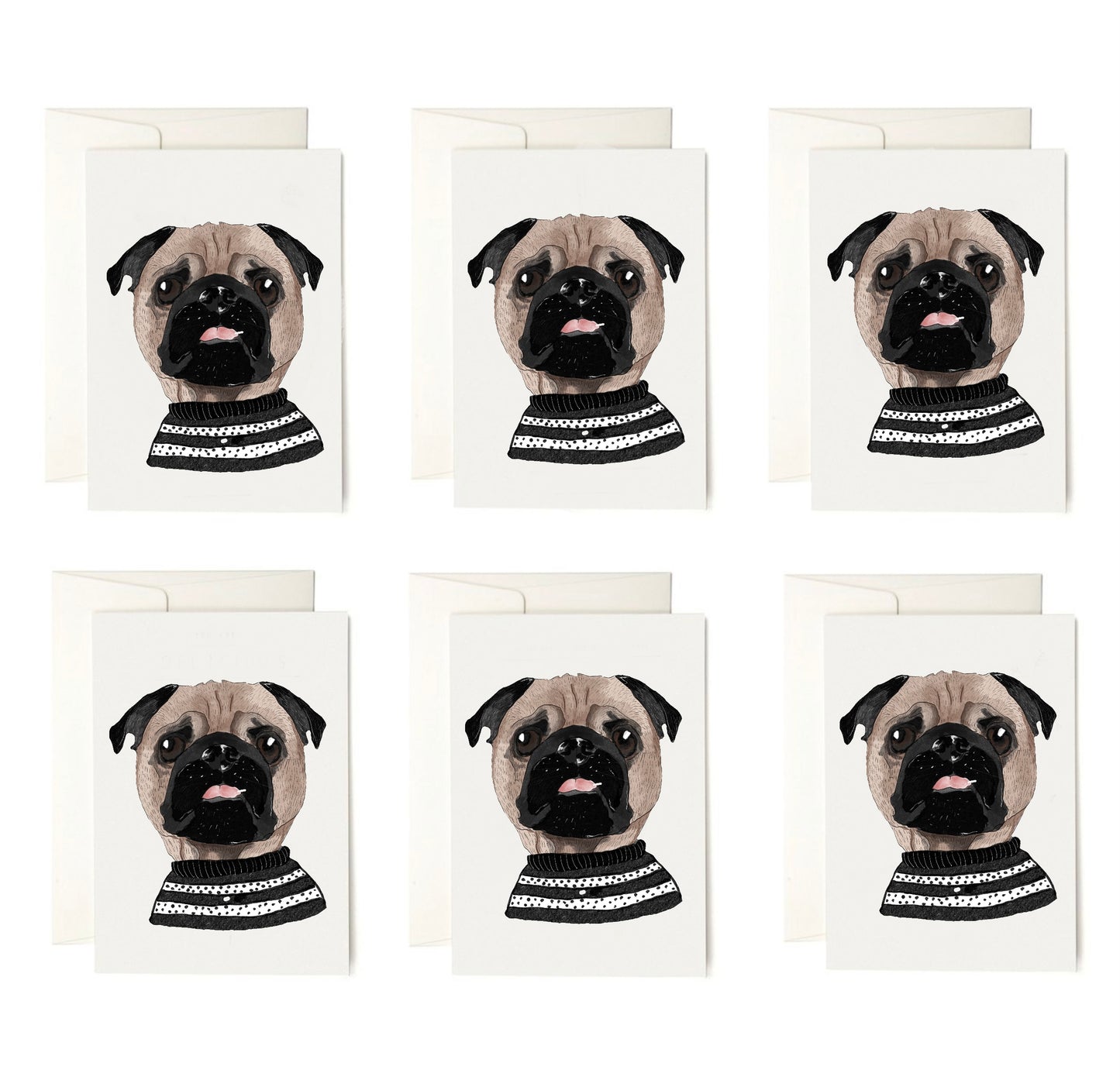 Pug Sweater Folding Card + envelopes