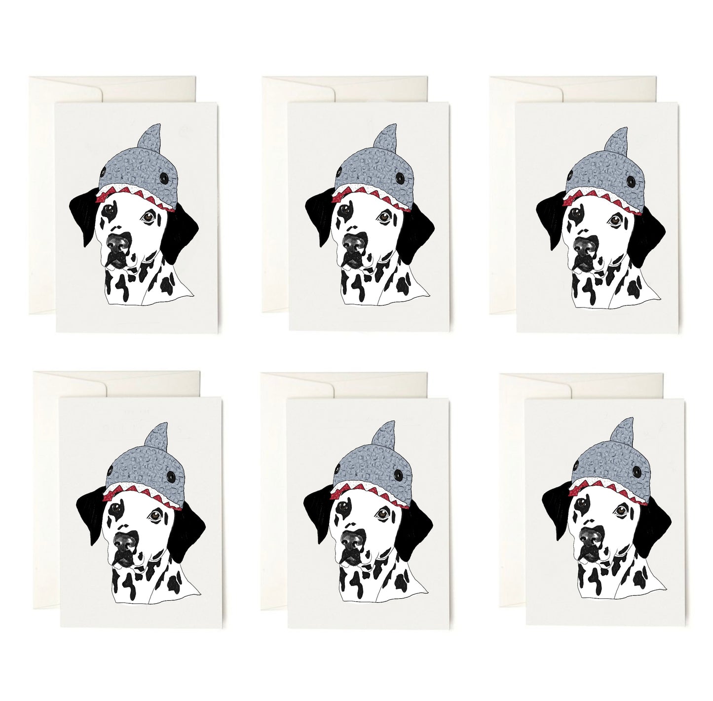 Dalmatian Sweater Card + envelopes|6 Cards per Pack| Dog Card| Dog Illustration Folding Cards