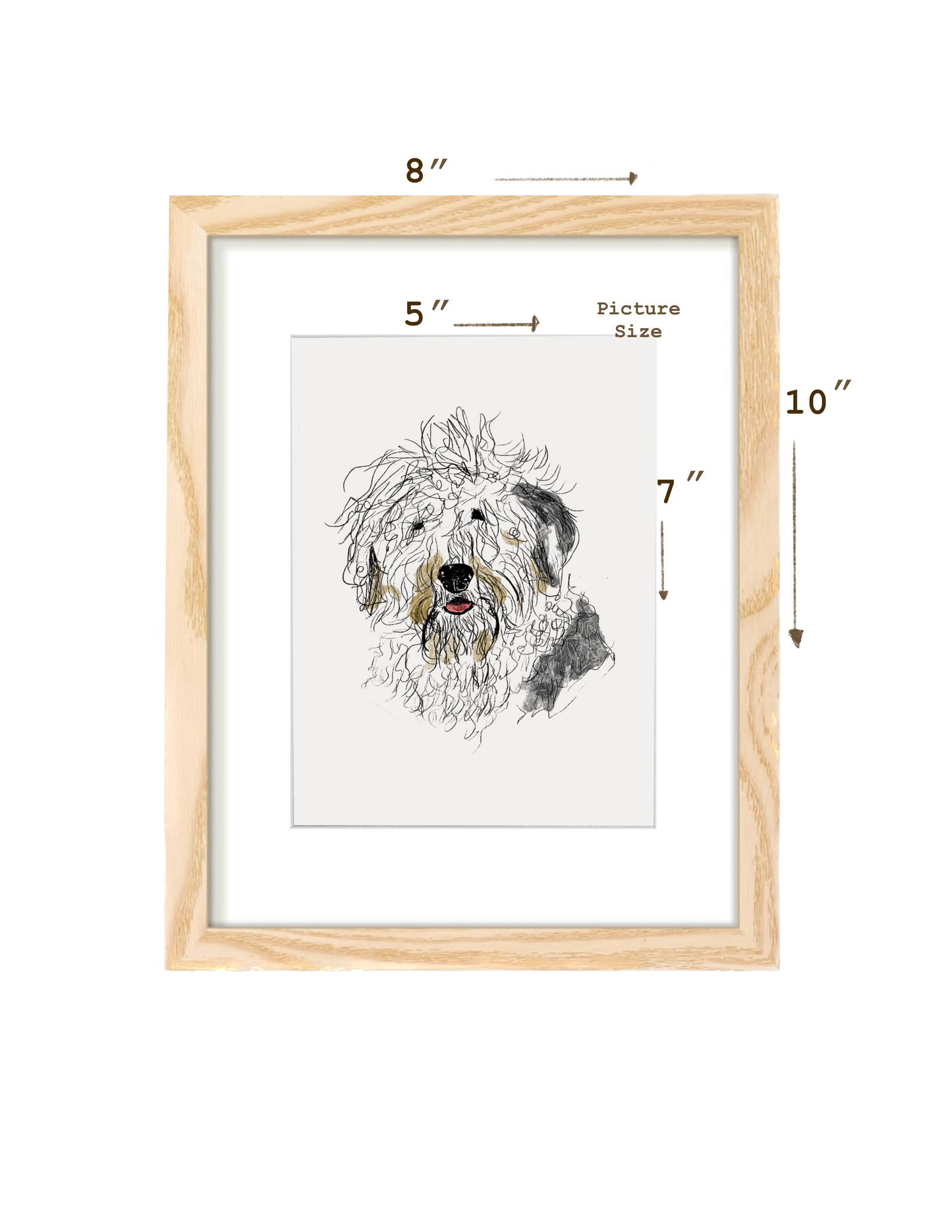 Dog Illustration wall art Print | Old English Sheepdog  | Home decor