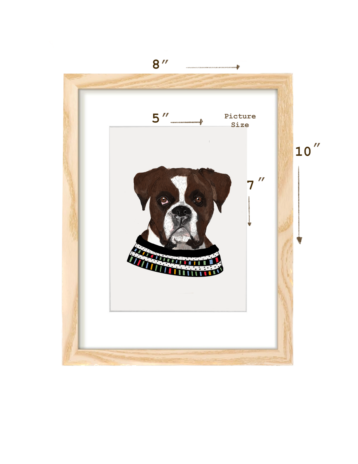 Dog Illustration wall art Print | boxer dog with sweater | Home decor