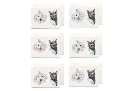 Custom Greeting Card With Pet Portrait + envelopes |Personalized Dog Cat Greeting Card