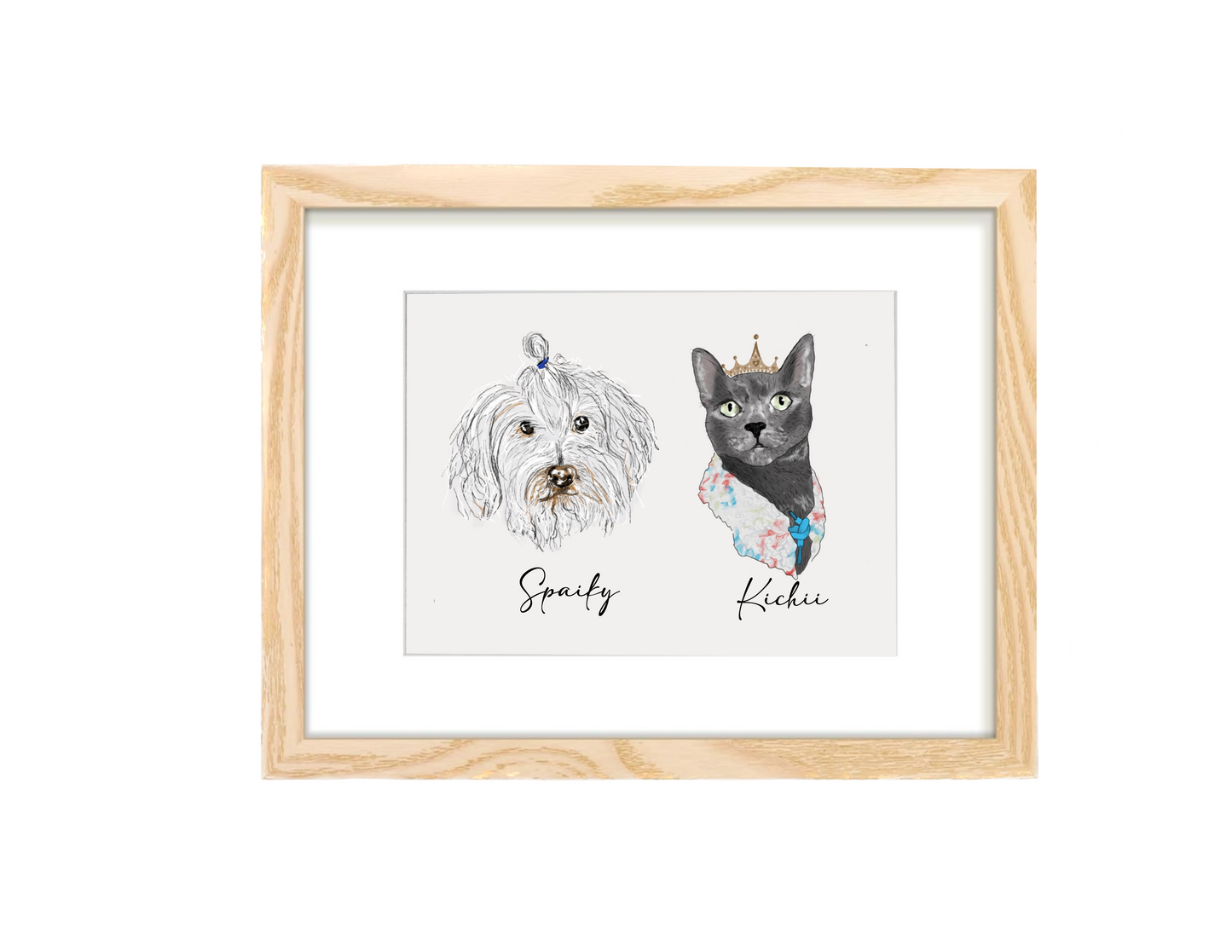 Custom Pet Portrait |Personalised Dog Illustration |Dog Cat Wall Art |Pet Memorial Ideas| Christmas Gift| Pet Art