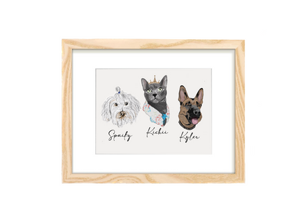 Custom Pet Portrait |Personalised Dog Illustration |Dog Cat Wall Art |Pet Memorial Ideas| Christmas Gift| Pet Art